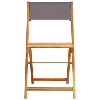 3Dílný Bistro Set Antracitový Textil A Masivní Dřevo