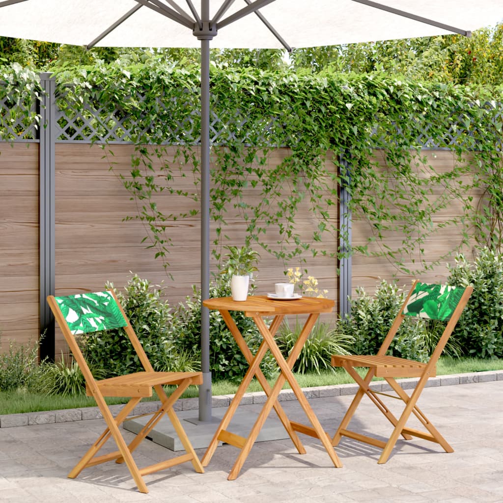 3Dílný Bistro Set Antracitový Textil A Masivní Dřevo