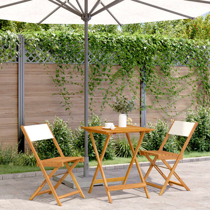 3Dílný Bistro Set Antracitový Textil A Masivní Dřevo