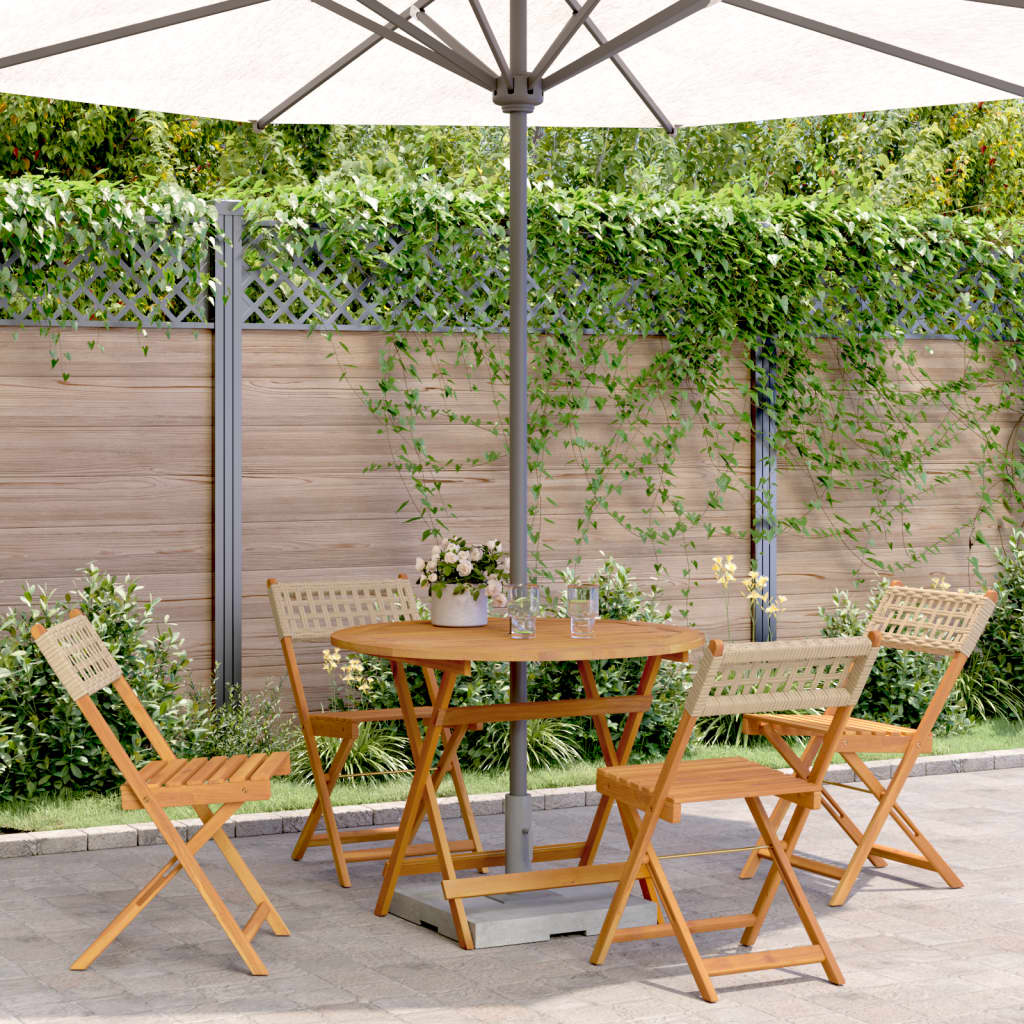 3Dílný Bistro Set Šedý Polyratan A Masivní Dřevo
