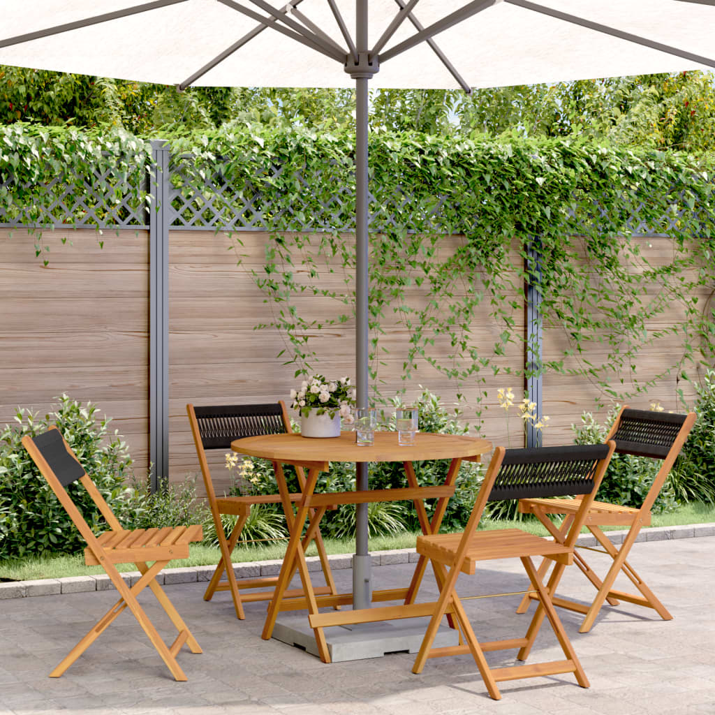 3Dílný Bistro Set Šedý Polypropylen A Masivní Dřevo