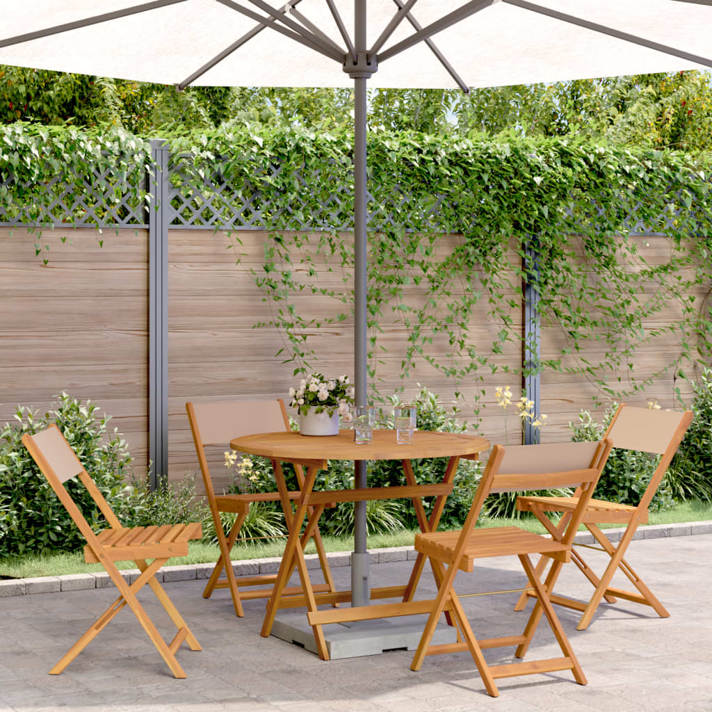 3Dílný Bistro Set Antracitový Textil A Masivní Dřevo