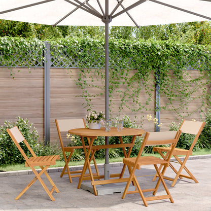 3Dílný Bistro Set Antracitový Textil A Masivní Dřevo