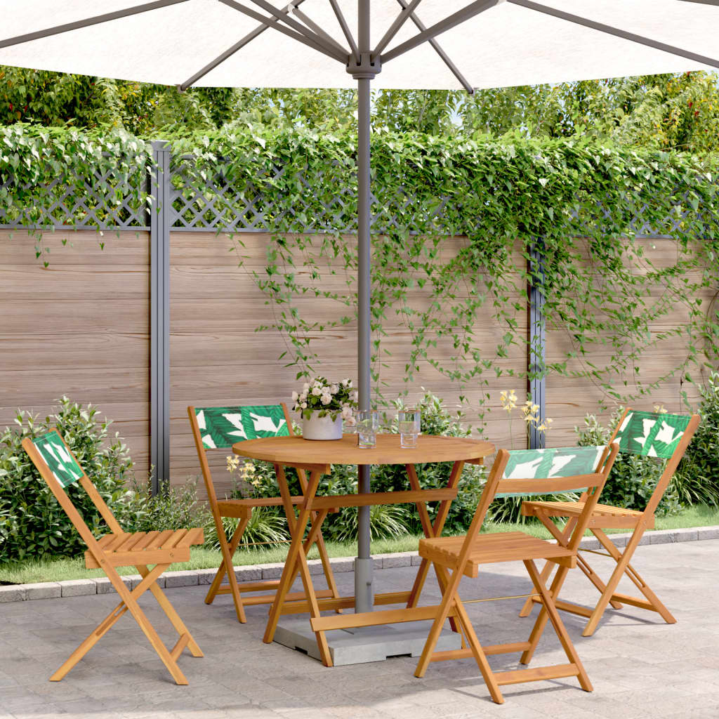 3Dílný Bistro Set Antracitový Textil A Masivní Dřevo