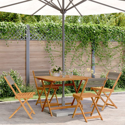 3Dílný Bistro Set Šedý Polypropylen A Masivní Dřevo