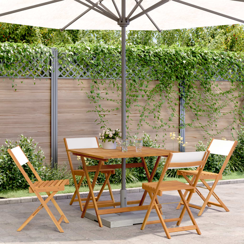 3Dílný Bistro Set Antracitový Textil A Masivní Dřevo