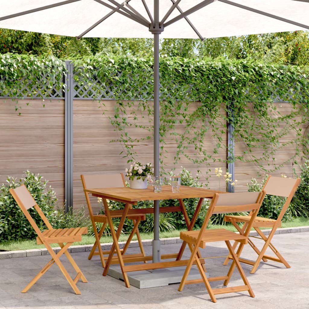 3Dílný Bistro Set Antracitový Textil A Masivní Dřevo
