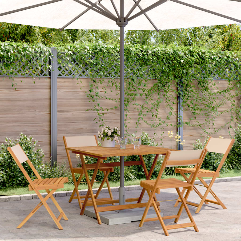3Dílný Bistro Set Antracitový Textil A Masivní Dřevo