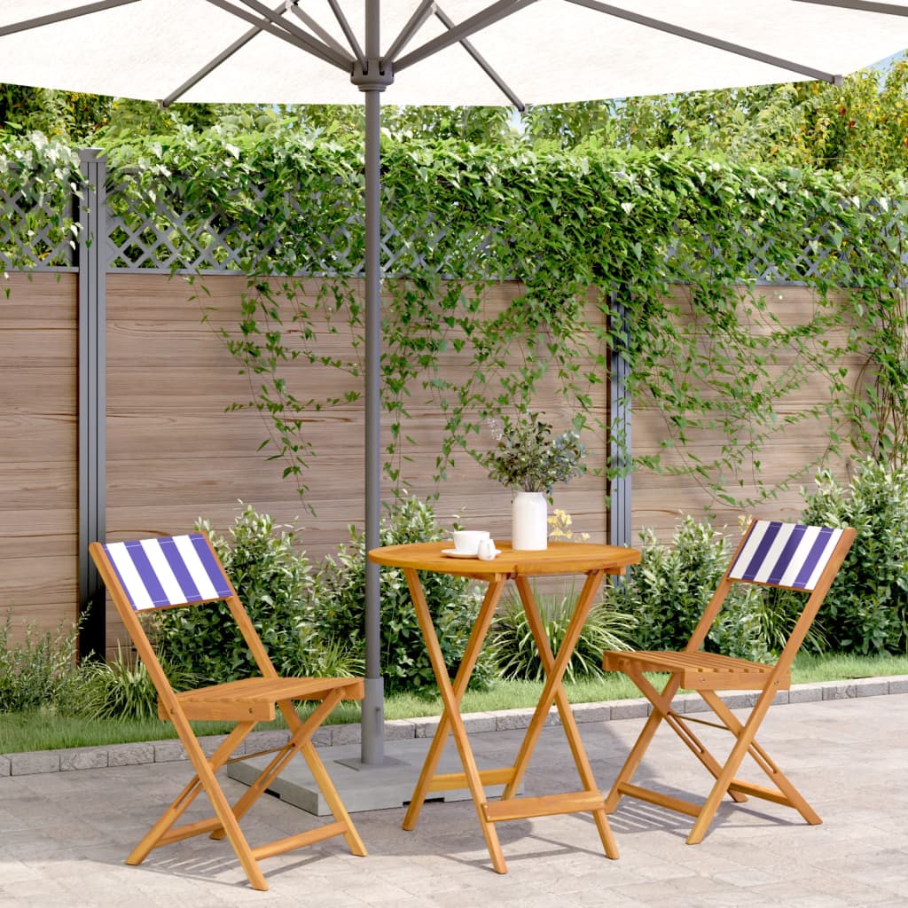 3Dílný Bistro Set Antracitový Textil A Masivní Dřevo