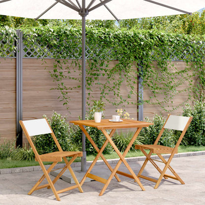 3Dílný Bistro Set Antracitový Textil A Masivní Dřevo