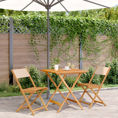 3Dílný Bistro Set Antracitový Textil A Masivní Dřevo