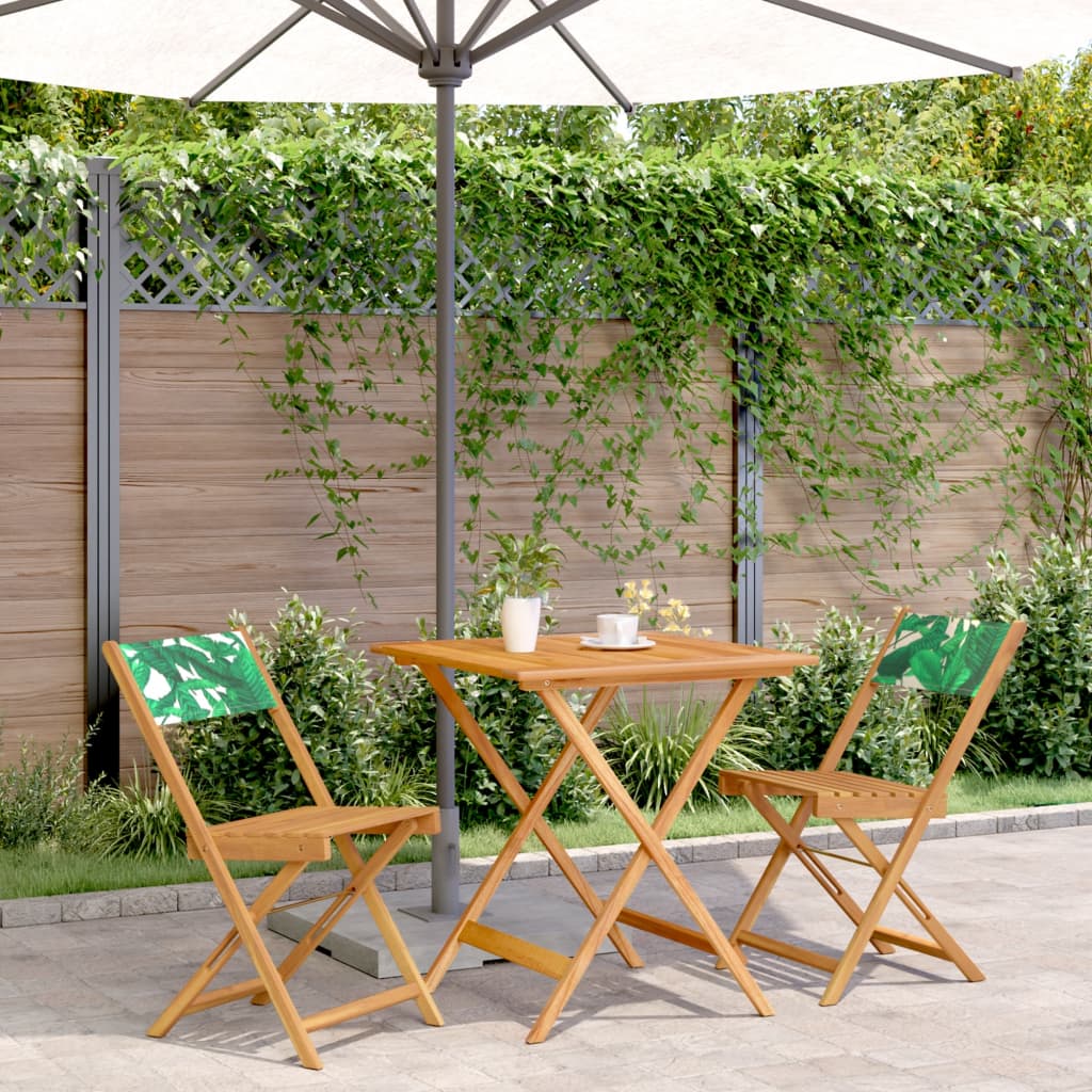 3Dílný Bistro Set Antracitový Textil A Masivní Dřevo