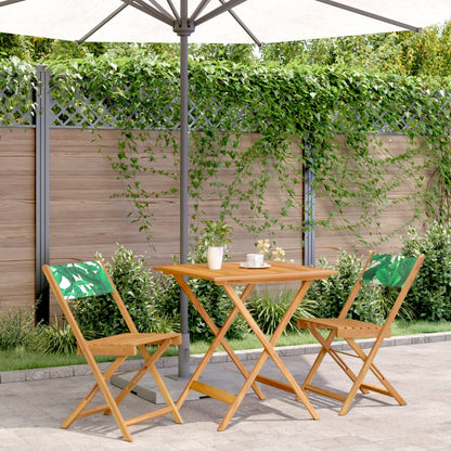 3Dílný Bistro Set Antracitový Textil A Masivní Dřevo
