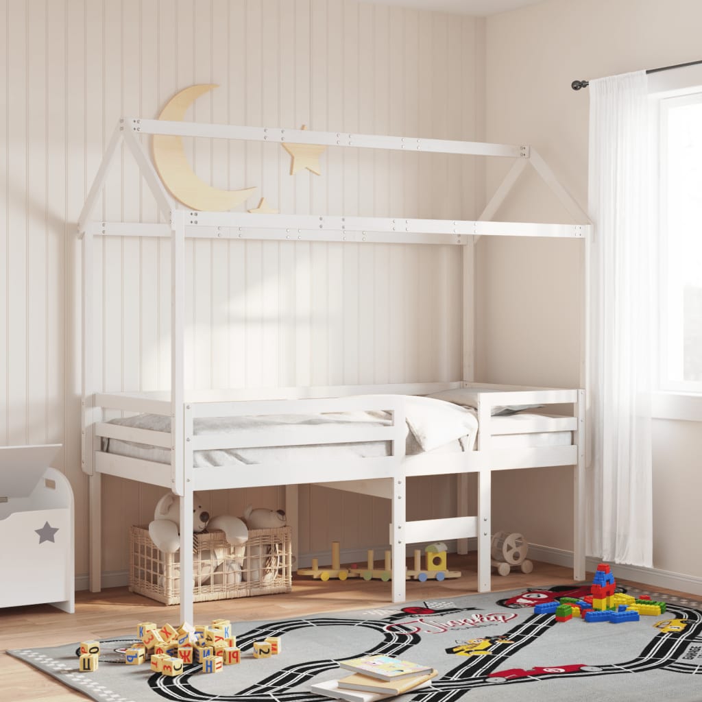 Patrová Postel Se Střechou Masivní Borovice