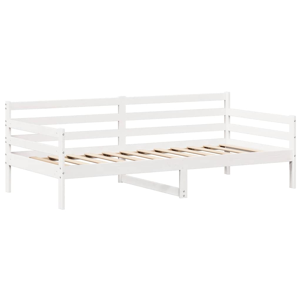 Válenda A Lavice Se Střechou Bílá 80 X 200 Cm Masivní Borovice