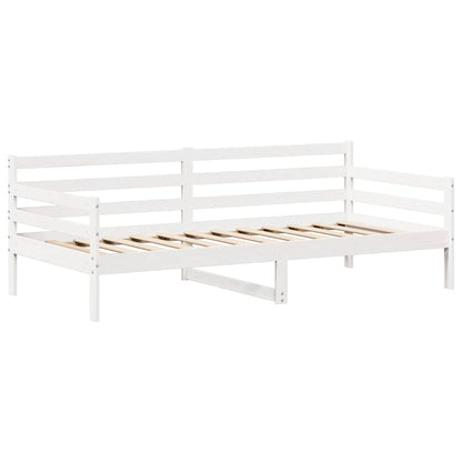 Válenda A Lavice Se Střechou Bílá 80 X 200 Cm Masivní Borovice