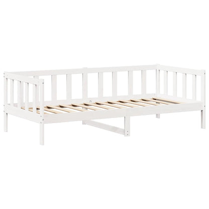 Válenda Se Střechou Bílá 80 X 200 Cm Masivní Borové Dřevo