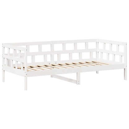 Válenda A Lavice Se Střechou Bílá 80 X 200 Cm Masivní Borovice