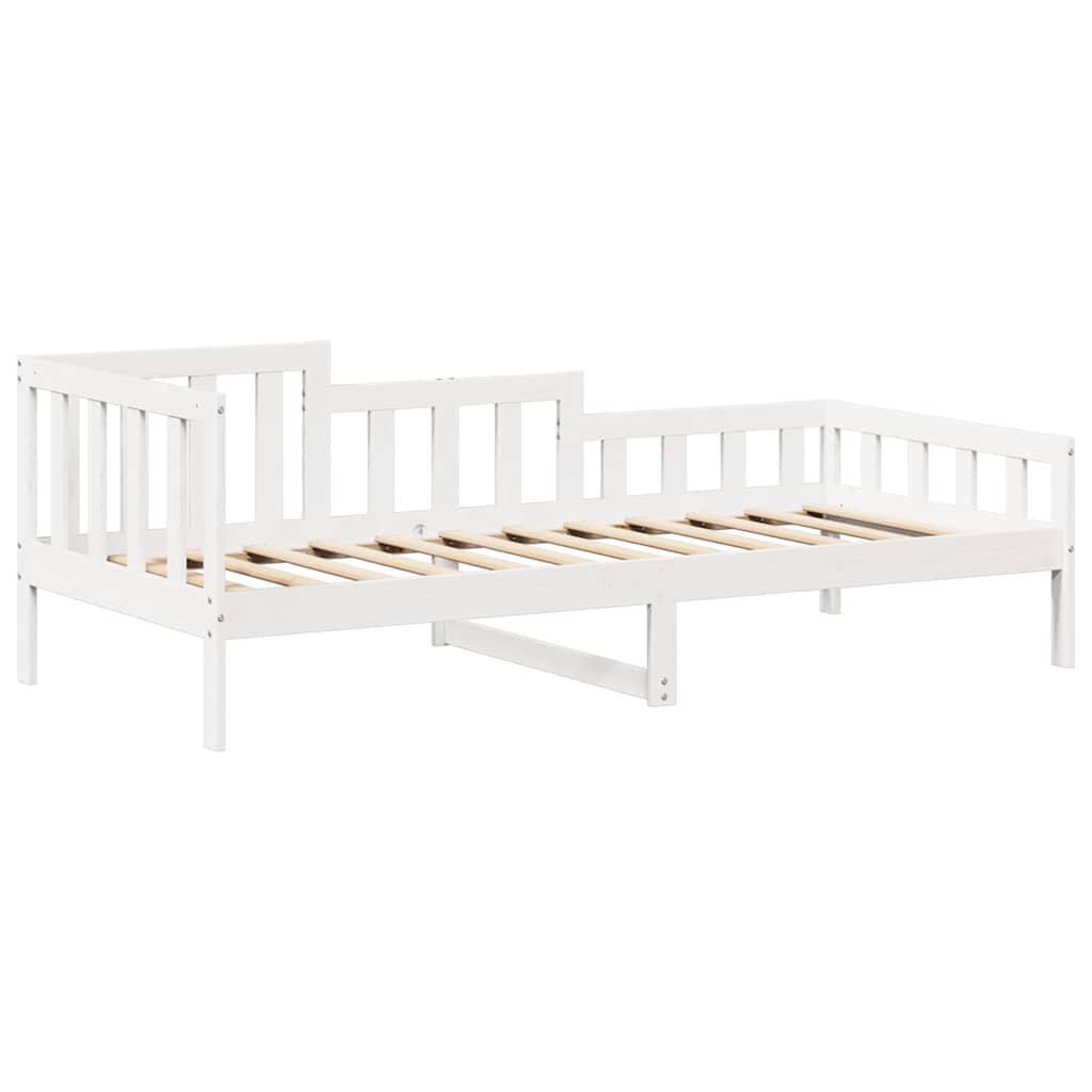 Válenda A Lavice Se Střechou Bílá 80 X 200 Cm Masivní Borovice