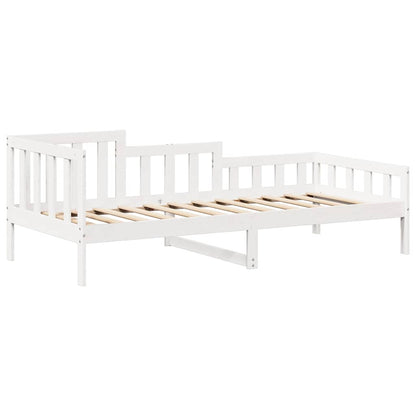 Válenda A Lavice Se Střechou Bílá 80 X 200 Cm Masivní Borovice