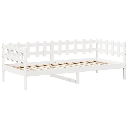 Válenda Se Střechou Bílá 80 X 200 Cm Masivní Borové Dřevo