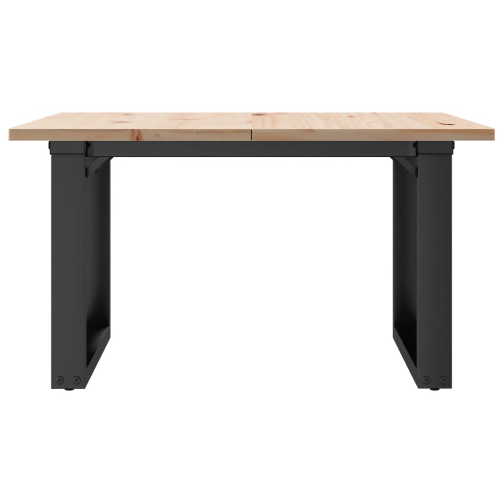 Konferenční Stolek S O Rámem 70X70X40 Cm Borové Dřevo A Ocel