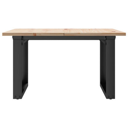 Konferenční Stolek S O Rámem 70X70X40 Cm Borové Dřevo A Ocel