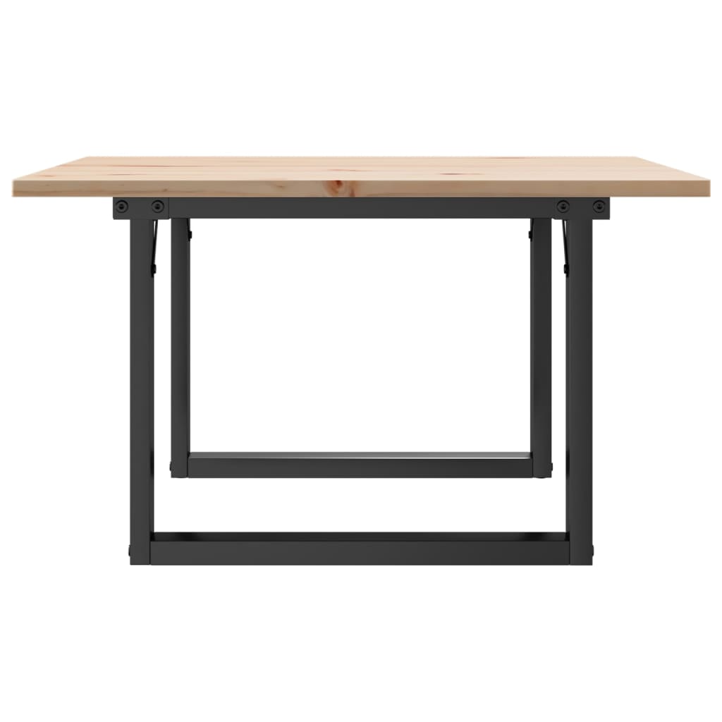 Konferenční Stolek S O Rámem 70X70X40 Cm Borové Dřevo A Ocel