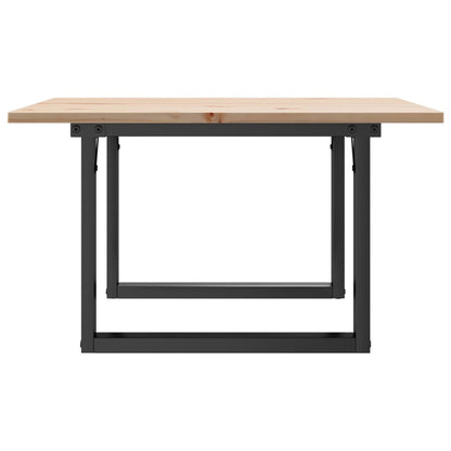 Konferenční Stolek S O Rámem 70X70X40 Cm Borové Dřevo A Ocel