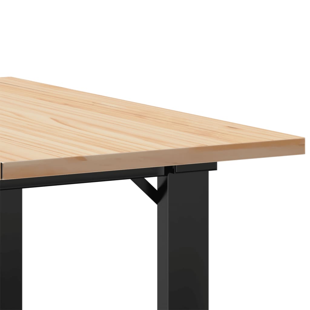 Konferenční Stolek S O Rámem 70X70X40 Cm Borové Dřevo A Ocel