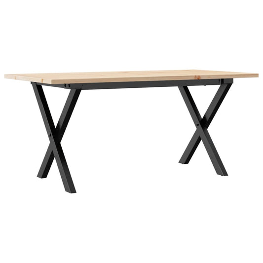 Konferenční Stolek S X Rámem 100X50X45 Cm Borové Dřevo A Ocel