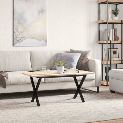Konferenční Stolek S X Rámem 100X50X45 Cm Borové Dřevo A Ocel