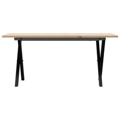 Konferenční Stolek S X Rámem 100X50X45 Cm Borové Dřevo A Ocel