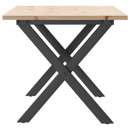 Konferenční Stolek S X Rámem 100X50X45 Cm Borové Dřevo A Ocel