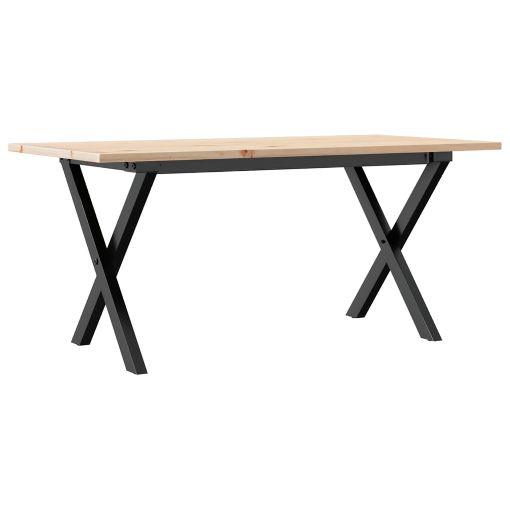 Konferenční Stolek S X Rámem 100X50X45 Cm Borové Dřevo A Ocel