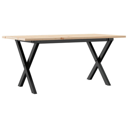 Konferenční Stolek S X Rámem 100X50X45 Cm Borové Dřevo A Ocel