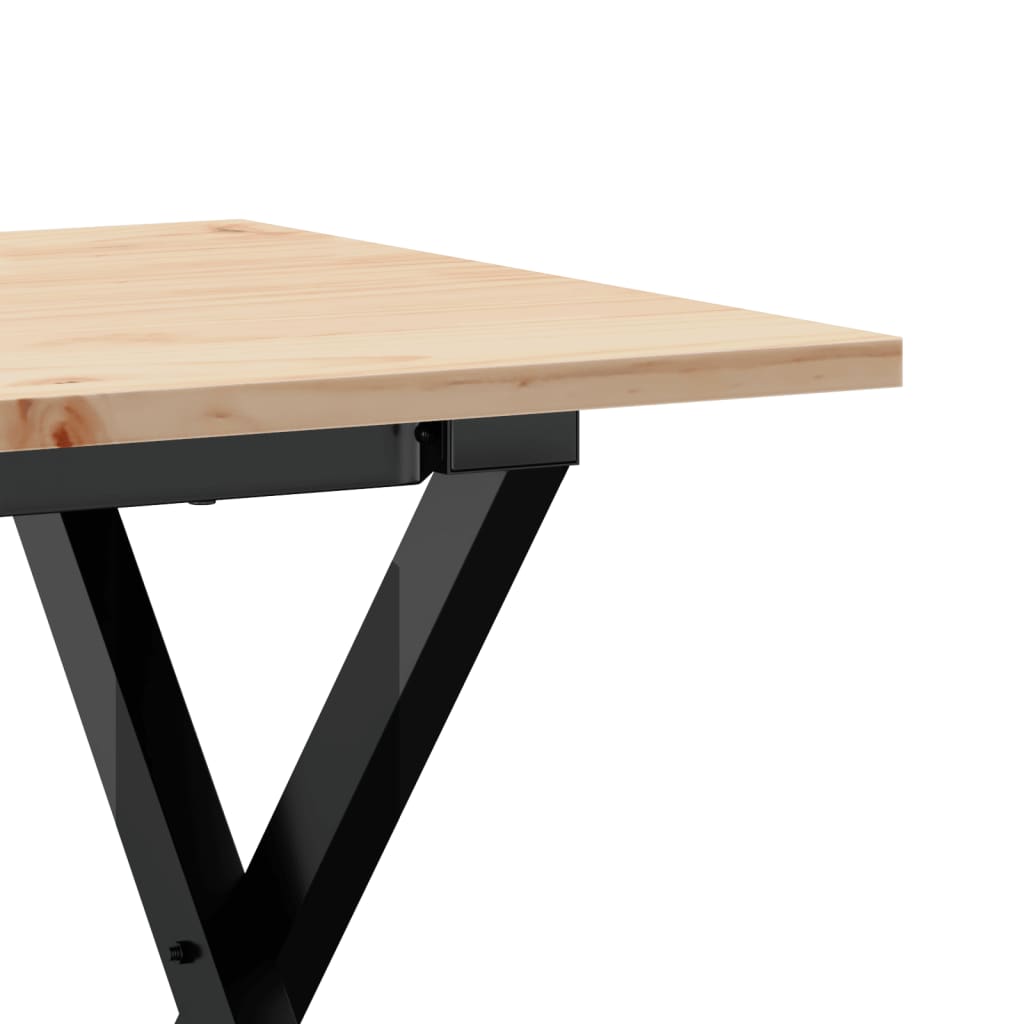 Konferenční Stolek S X Rámem 100X50X45 Cm Borové Dřevo A Ocel