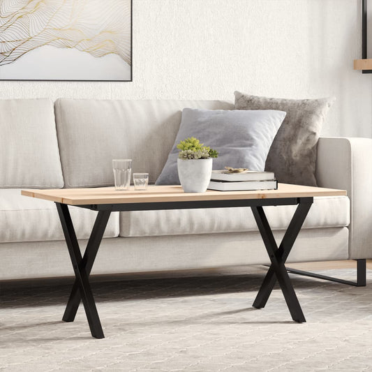 Konferenční Stolek S X Rámem 100X50X45 Cm Borové Dřevo A Ocel