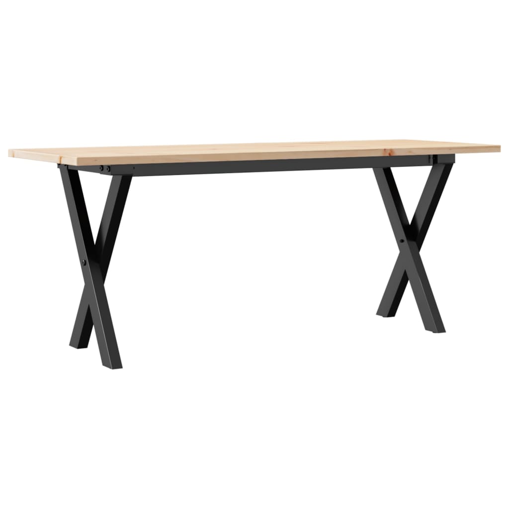 Konferenční Stolek S X Rámem 110X40X45 Cm Borové Dřevo A Ocel