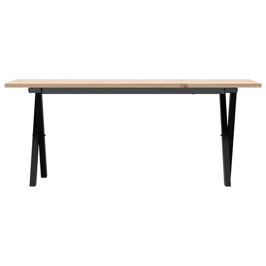 Konferenční Stolek S X Rámem 110X40X45 Cm Borové Dřevo A Ocel