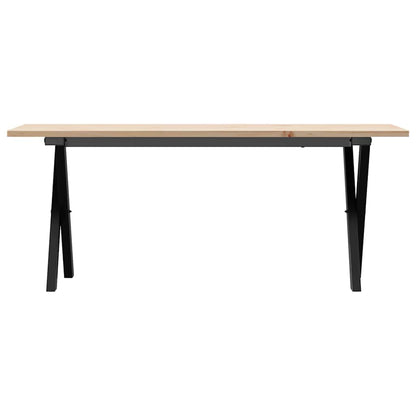 Konferenční Stolek S X Rámem 110X40X45 Cm Borové Dřevo A Ocel