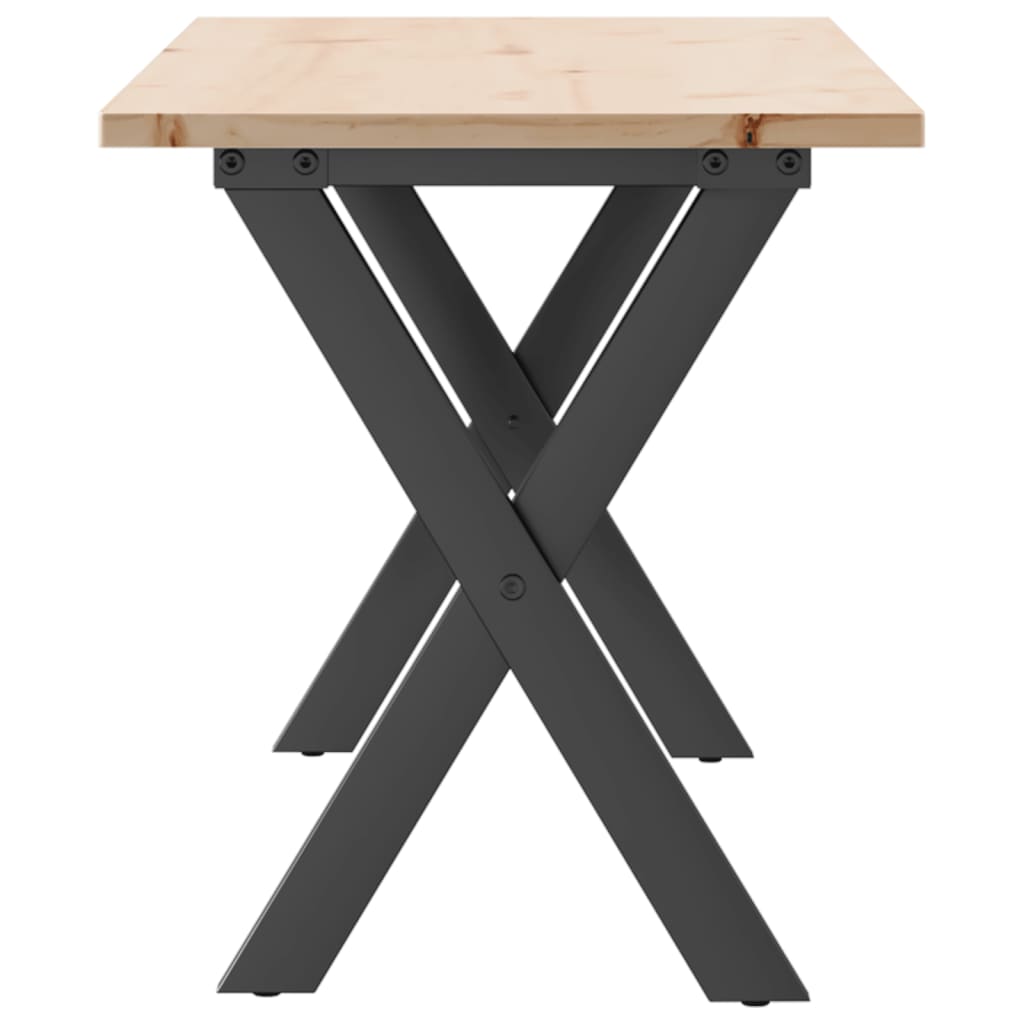 Konferenční Stolek S X Rámem 110X40X45 Cm Borové Dřevo A Ocel