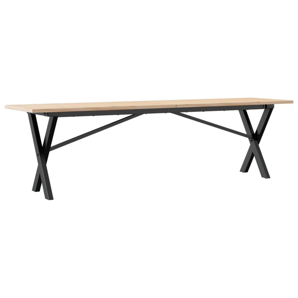 Konferenční Stolek S X Rámem 160X40X45 Cm Borové Dřevo A Ocel