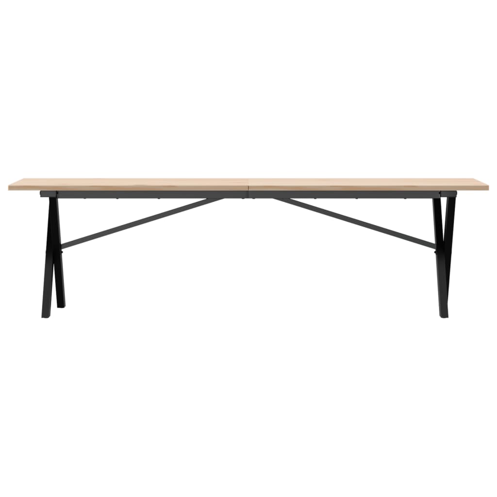 Konferenční Stolek S X Rámem 160X40X45 Cm Borové Dřevo A Ocel