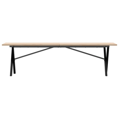 Konferenční Stolek S X Rámem 160X40X45 Cm Borové Dřevo A Ocel