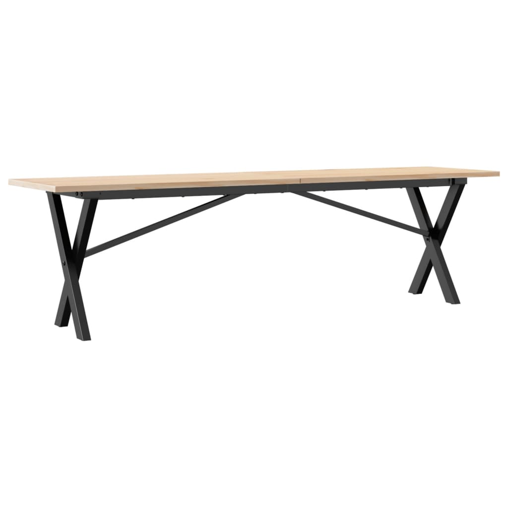 Konferenční Stolek S X Rámem 160X40X45 Cm Borové Dřevo A Ocel