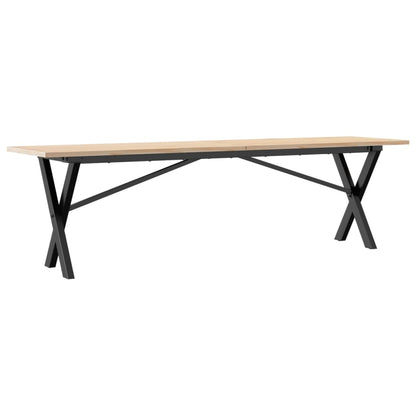 Konferenční Stolek S X Rámem 160X40X45 Cm Borové Dřevo A Ocel