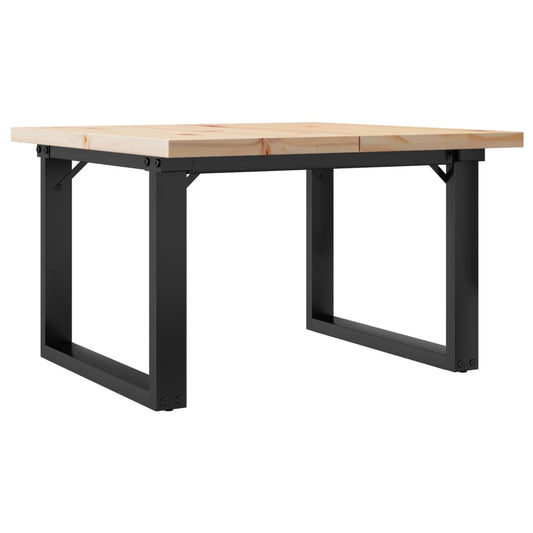 Konferenční Stolek S O Rámem 70X70X40,5Cm Borové Dřevo A Ocel