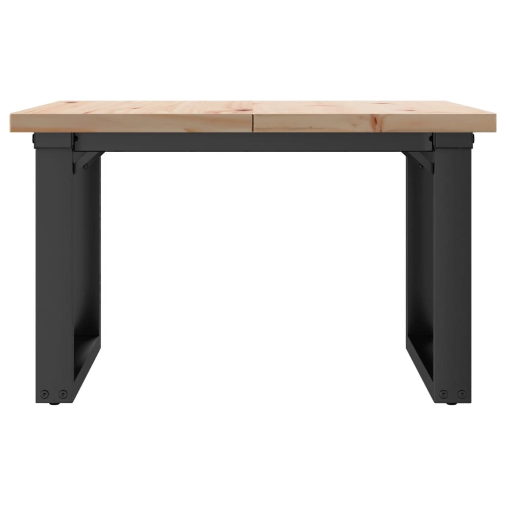Konferenční Stolek S O Rámem 70X70X40,5Cm Borové Dřevo A Ocel