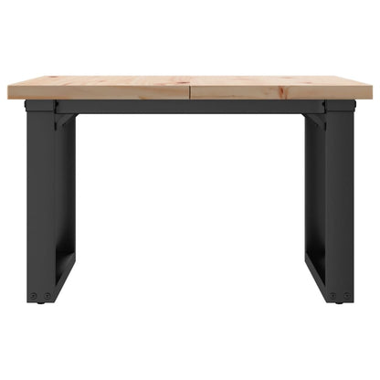 Konferenční Stolek S O Rámem 70X70X40,5Cm Borové Dřevo A Ocel